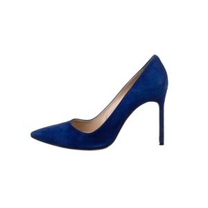 Manolo Blahnik blue suede pumps size 10 IT 40